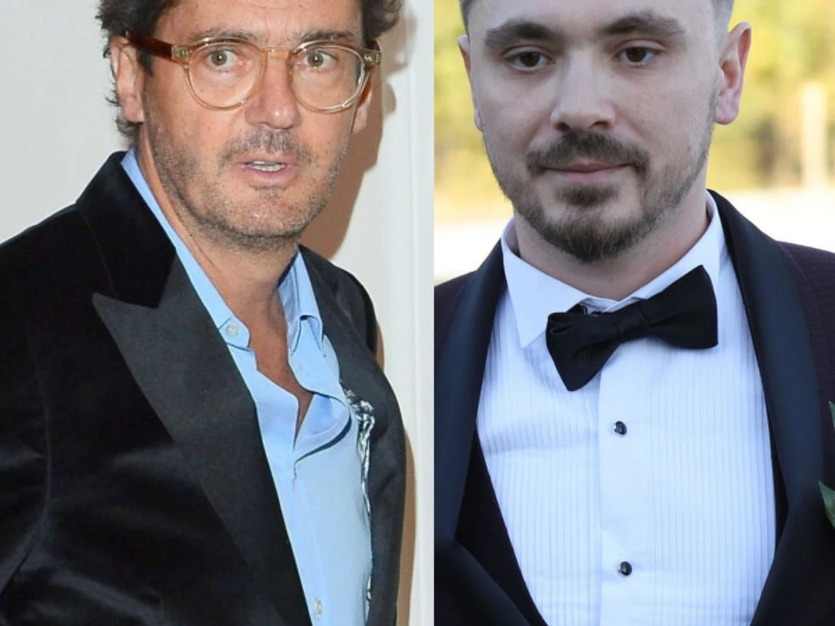 Kuba Wojewódzki, Daniel Martyniuk Dwóch mężczyzn ubranych elegancko w garnitury, jeden z nich ma okulary, drugi ma muchę i białą koszulę. Obaj prezentują się oficjalnie.