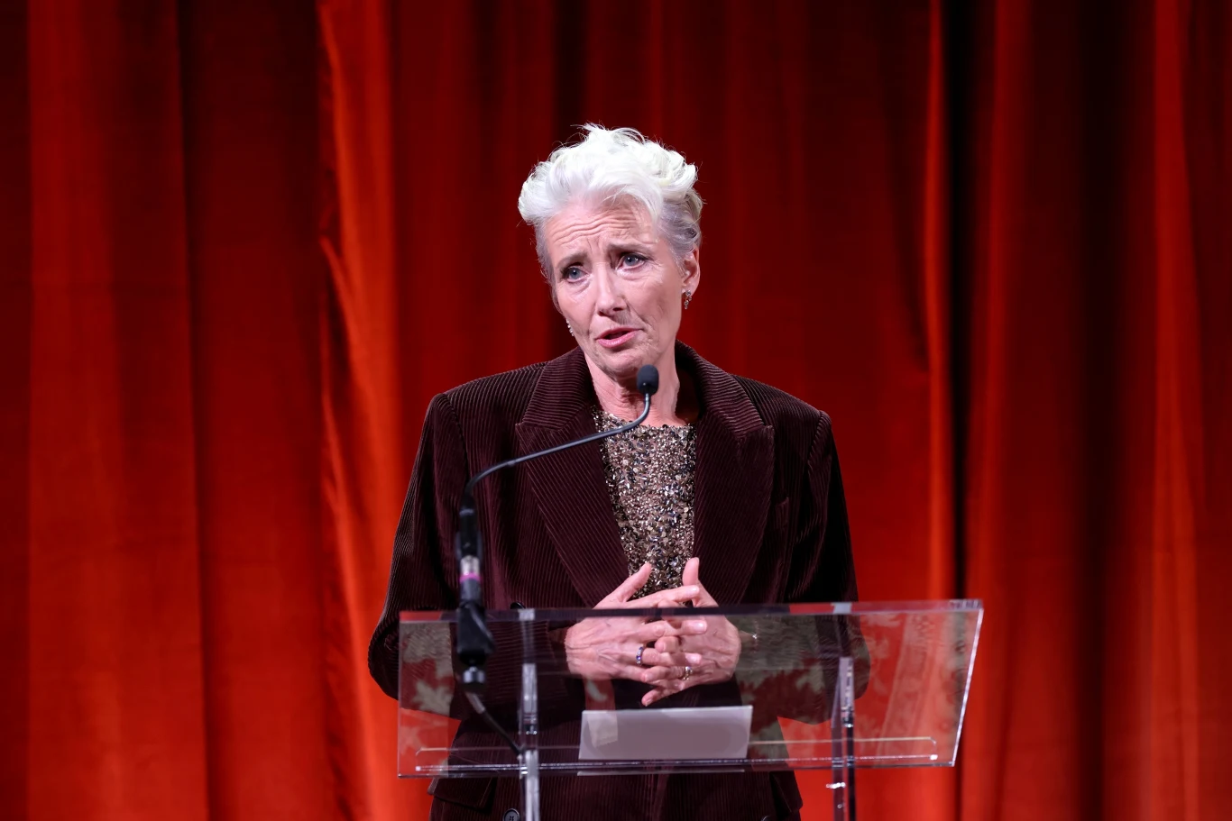 Emma Thompson w październiku 2025 roku Emma Thompson w październiku 2025 roku