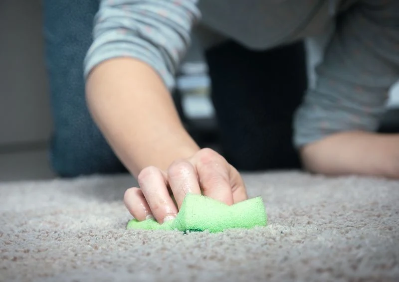 Nie zwlekaj z usuwaniem plam z dywanu, bo stanie się to trudniejsze.