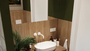 Drewnopodobne kafelki dodają przytulności i są łatwe w utrzymaniu