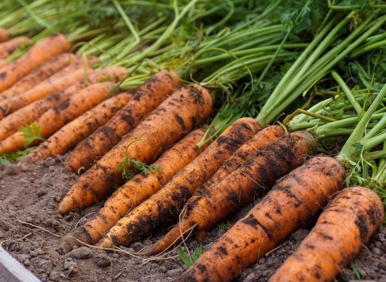 Podlewanie marchwi rozcieńczoną gnojówką z bonatu lub wrotyczu poprawia strukturę gleby