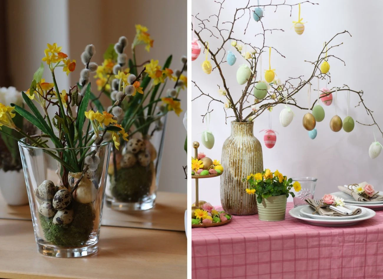 W tym roku miodne są zdobienia wielkanocne w szkle, a także zrobione własnoręcznie, z tego co mamy w domu