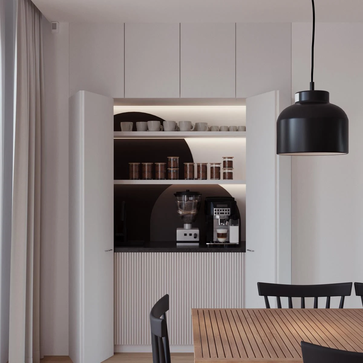 Ukryć można nawet ekspres do kawy wraz ze wszystkimi akcesoriami i produktami do zaparzania napoju