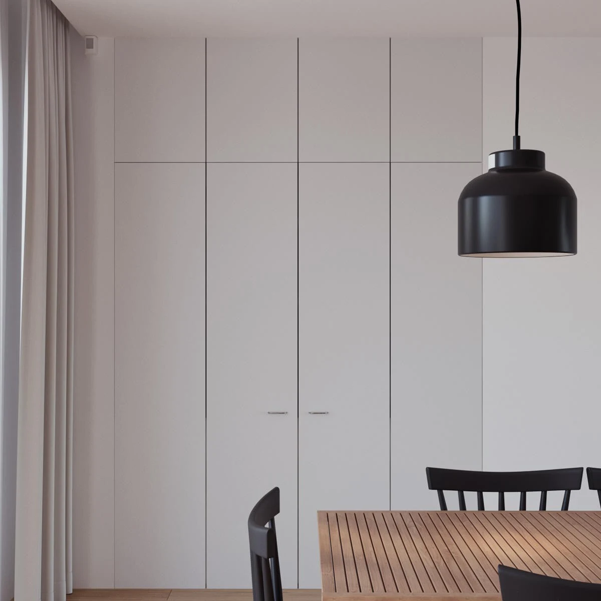 Uchwyty w meblach powinny być dyskretne lub całkowicie niewidoczne, na przykład w postaci systemów tip-on