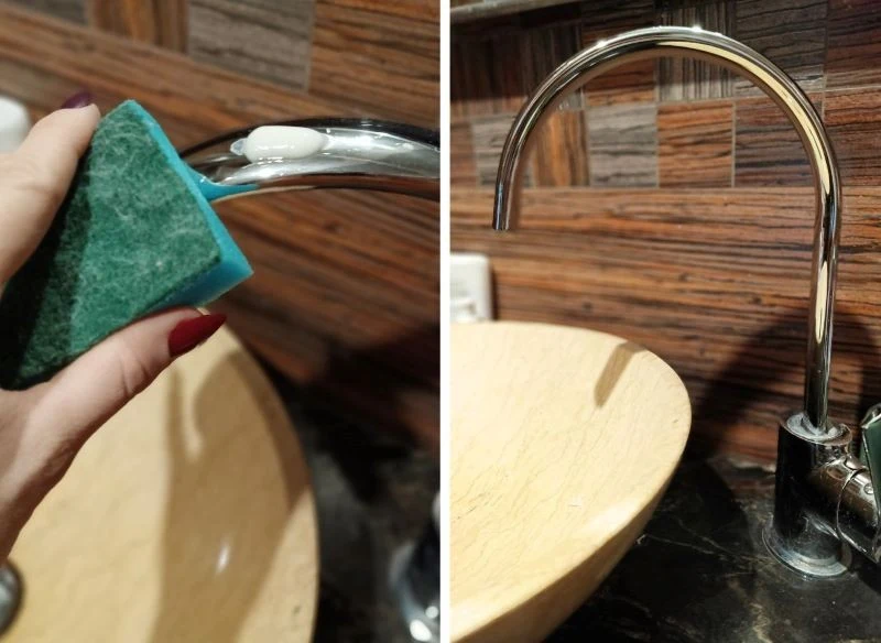 Wypolerowanie pastą do zębów powierzchni armatury łazienkowej sprawi, że zacznie lśnić i zajmie ci to raptem tylka minut