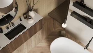 Kluczową rolę w trendach łazienkowych 2025 będą odgrywać materiały i struktury.