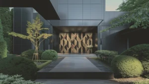 Grano to nowa definicja przejścia do wnętrza budynku – mozaika metalowa jest ukłonem w stronę piękna natury, a użyta technologia to gwarancja funkcjonalności i bezpieczeństwa.