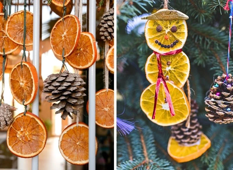 Pomarańcze suszone nadają się nie tylko na girlandy, lecz także do zrobienia ozdobnej kurtyny na okno oraz oryginalnych bombek na choinkę