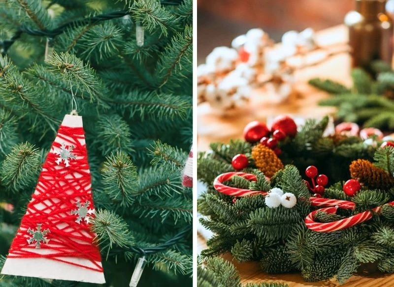 Choinki z filcu lub papierowe na choince będą wyglądać bardzo naturalnie, dobierz odpowiednie kolory, a stworzyć świąteczny styl wiejski lub boho