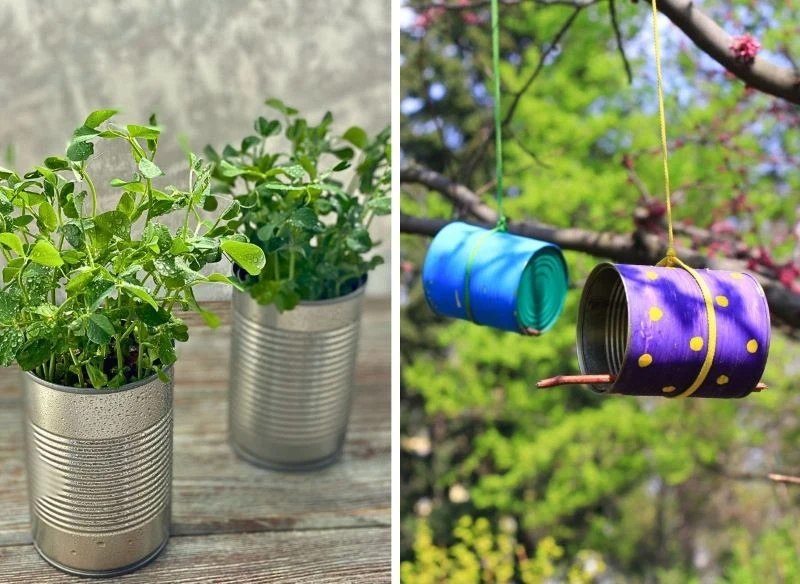 Sposobów na wykorzystanie puszek po konserwach jest wiele, mój ulubiony do kolorowe karmniki