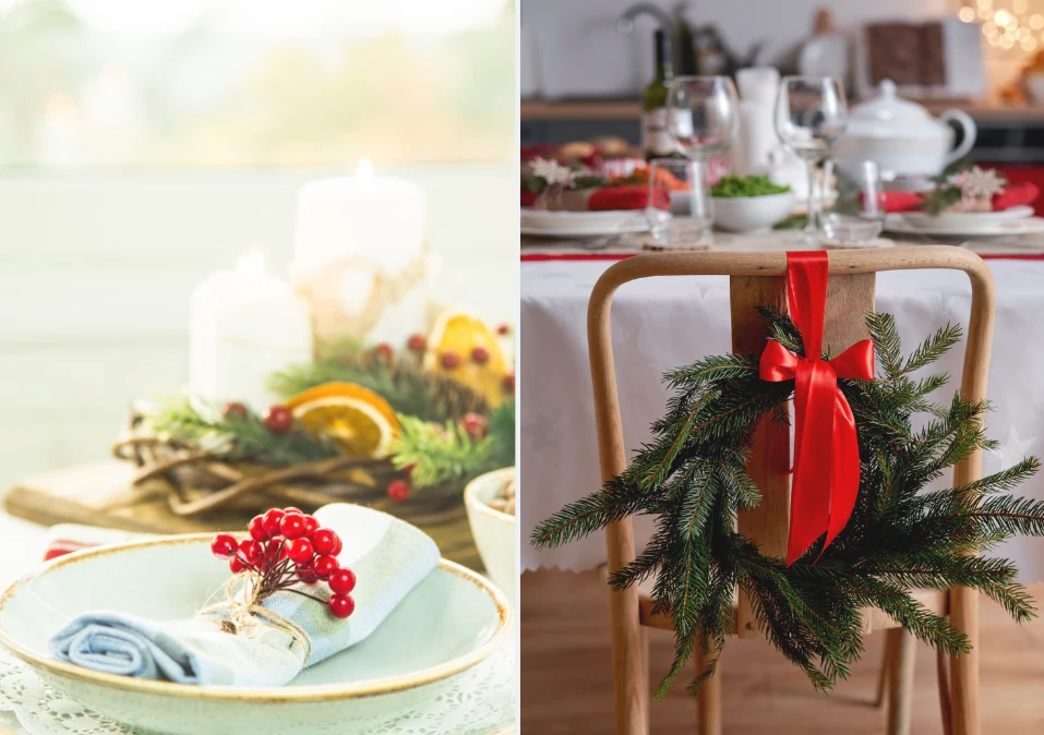 W dekoracjach świątecznych dominuje kolor czerwony