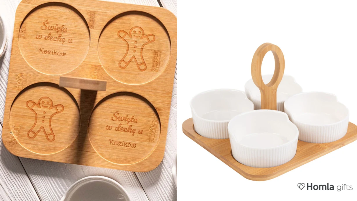 Taca z miseczkami do serwowania przekąsek