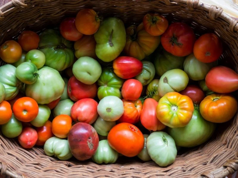 Niedojrzałe pomidory lepiej zerwać z krzaka za wcześnie, niż ryzykować, że przemarzną