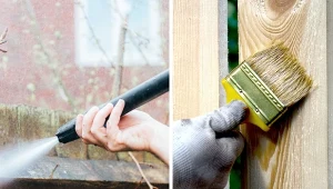 Czym wyczyścić drewniany płot? Warto zacząć od mycia myjką ciśnieniową. Następnie warto zeszlifować stare warstwy ochronne. Fot. manuta/kzwwsko/123rf.com