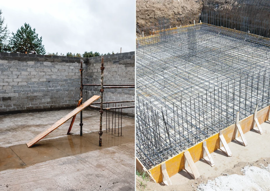 Do wykonywania ścian piwnicy wybiera się mieszanki betonowe zbrojone prętami