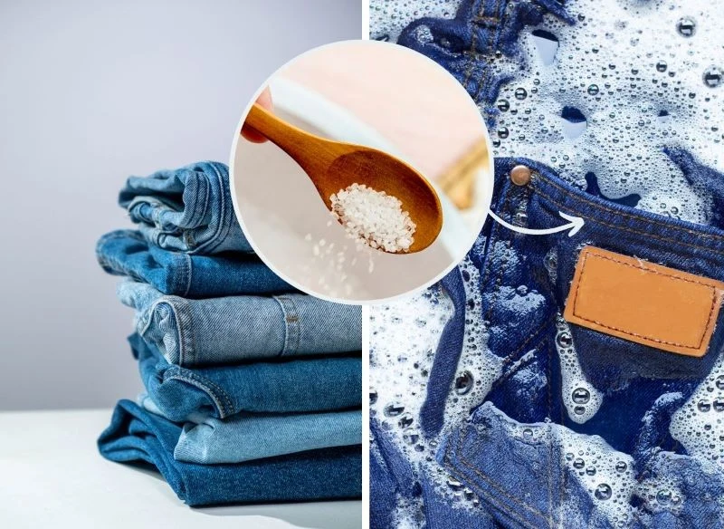 Wystarczy odrobina soli dodana do wody i wymoczenie w niej dżinsów