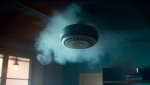 Dobrym rozwiązaniem przeciwpożarowym jest czujnik dymu. Należy zamontować na suficie, w centralnej części pomieszczenia /