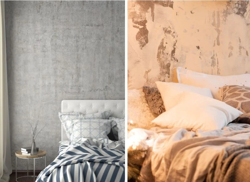 W sypialni właściwy tynk dekoracyjny zaakcentuje harmonijny klimat i w łagodny sposób skupi na sobie uwagę