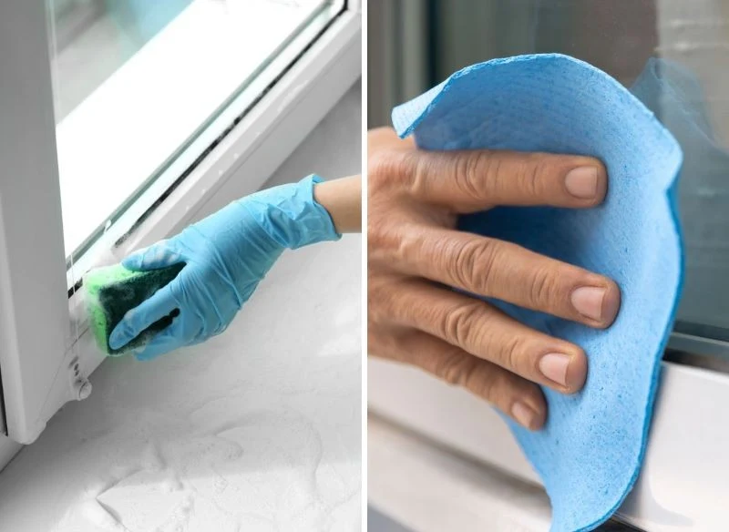 Nałożoną pastę należy dokładnie zmyć, a framugę wytrzeć – sprawdź, co najlepiej ściągnie wodę