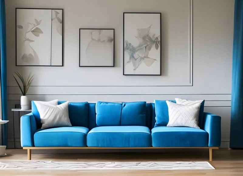 Kolor niebieski doskonale sprawdzi się w pomieszczeniach, w których stawia się na relaks i odpoczynek