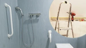 PFRON dofinansowuje remont łazienek zgodnie z ustawą o likwidowaniu barier architektonicznych.