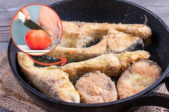 Położenie na patelni połówki jabłka w czasie smażenia ryby pomoże zneutralizować nieprzyjemny zapach