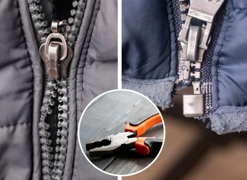 Do naprawy suwaka przydadzą się małe, płaskie obcęgi