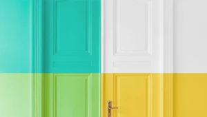 Jak zamaskować niezużywane drzwi. Najprostszy sposób, to ciekawe ich pomalowanie.