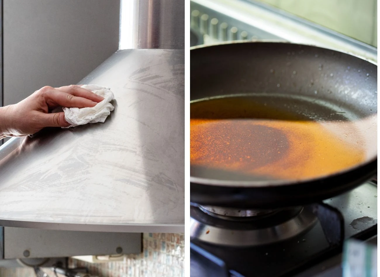 Czym wyczyścić okap i płytki w kuchni, na których zgromadził się zaschnięty tłuszcza