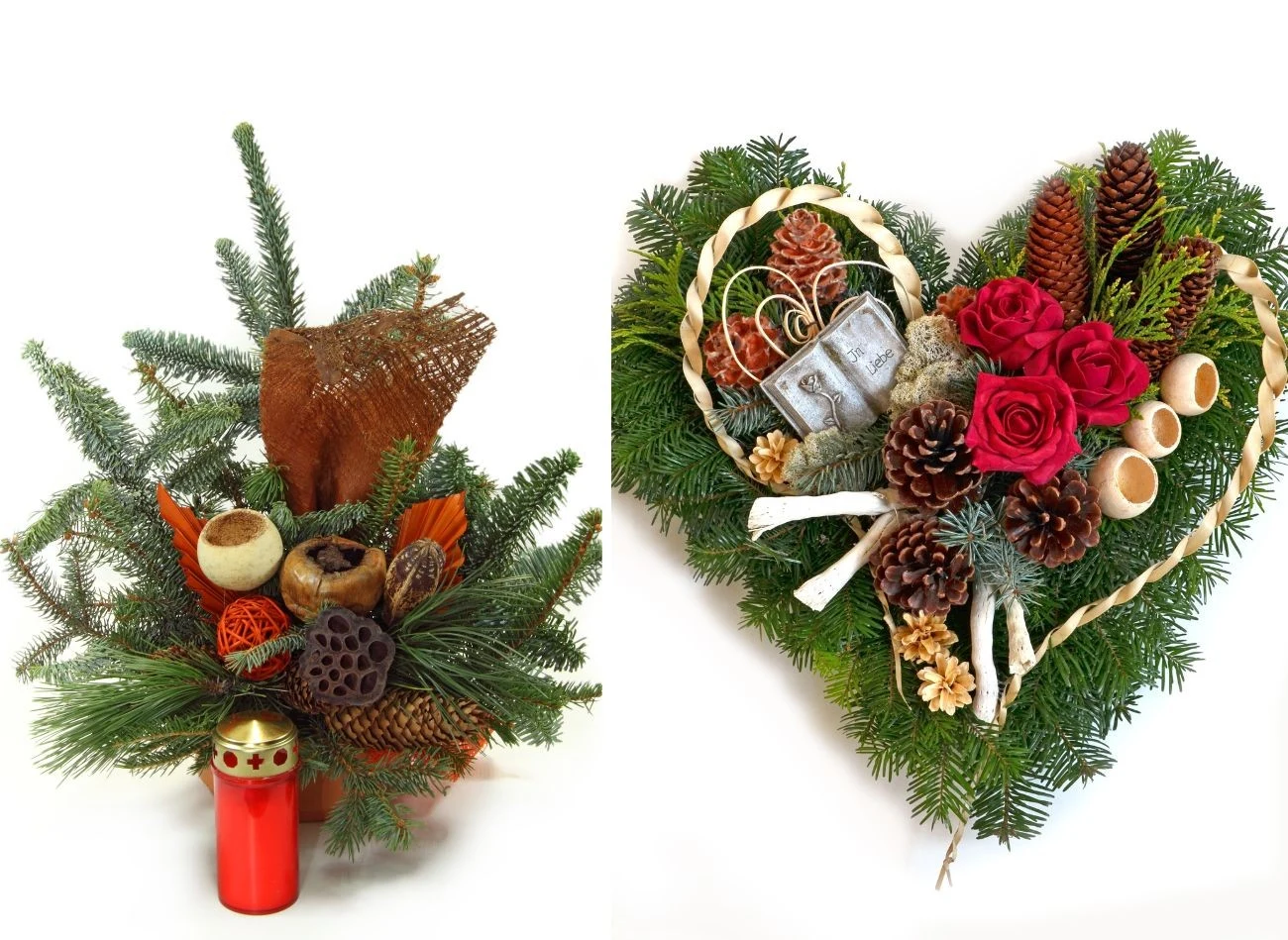 Kilka gałązek jodły lub świerku, szyszki oraz ozdoby, które masz w domu i stroik na cmentarz za grosze gotowy