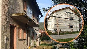 Renowacja starego budynku po pożarze wewnętrznym.