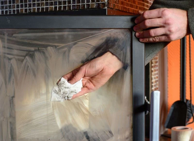 Szyby kominka lepiej nie czyścić sodą oczyszczoną