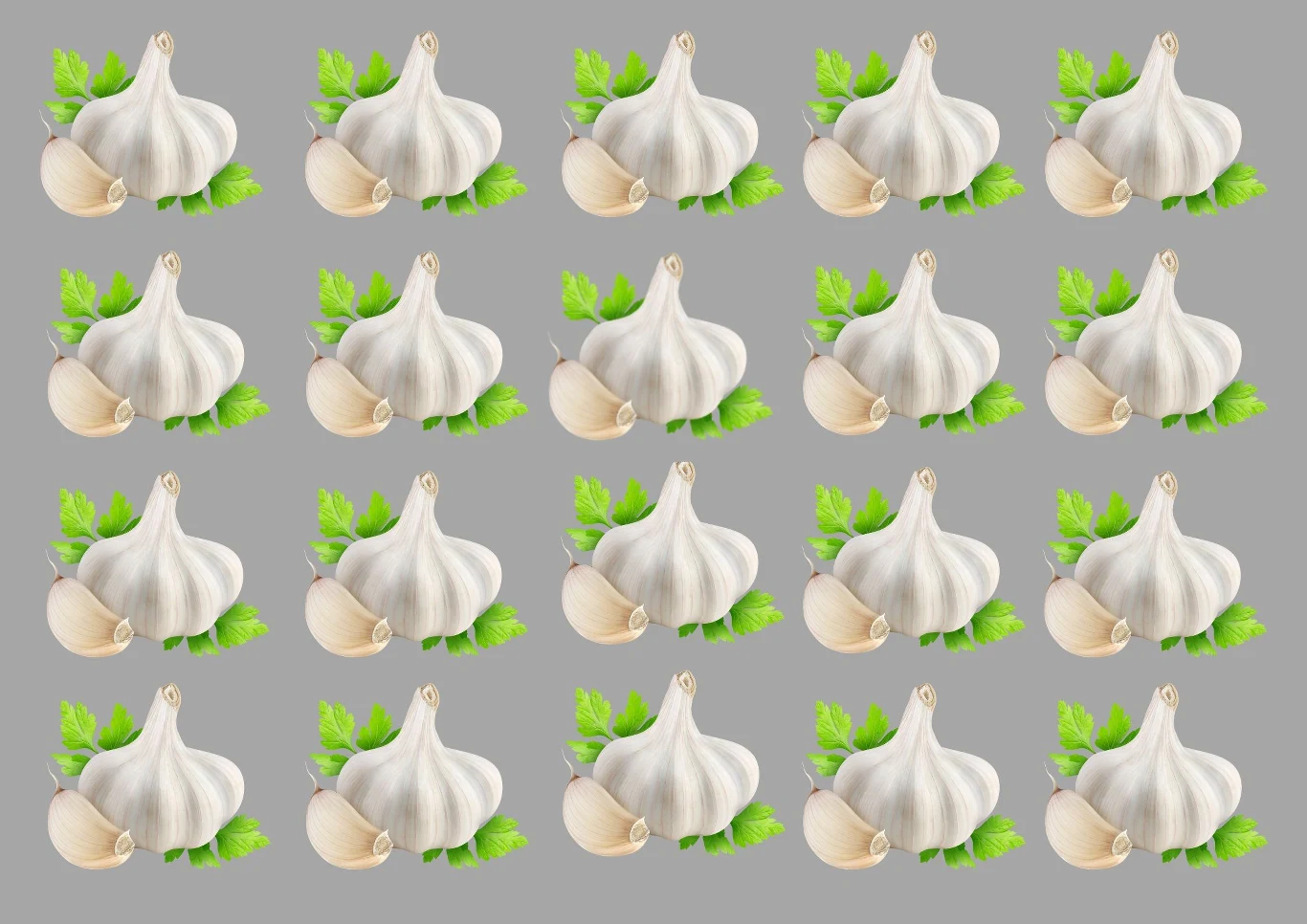 Znajdź podmienioną główkę czosnku