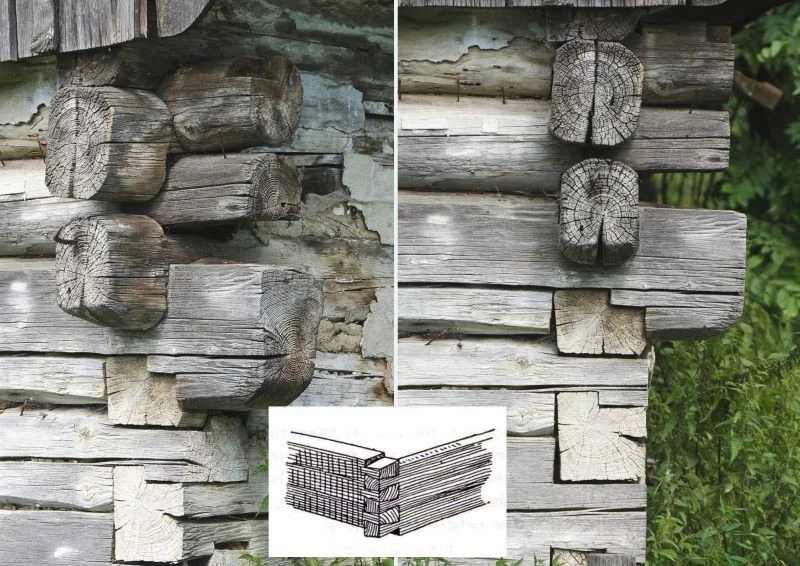 Konstrukcja wieńcowa, konstrukcja zrębowa (ściana wieńcowa, zrębowa, na zrąb, konstrukcja węgłowa, blok-hauzowa, na zamek)