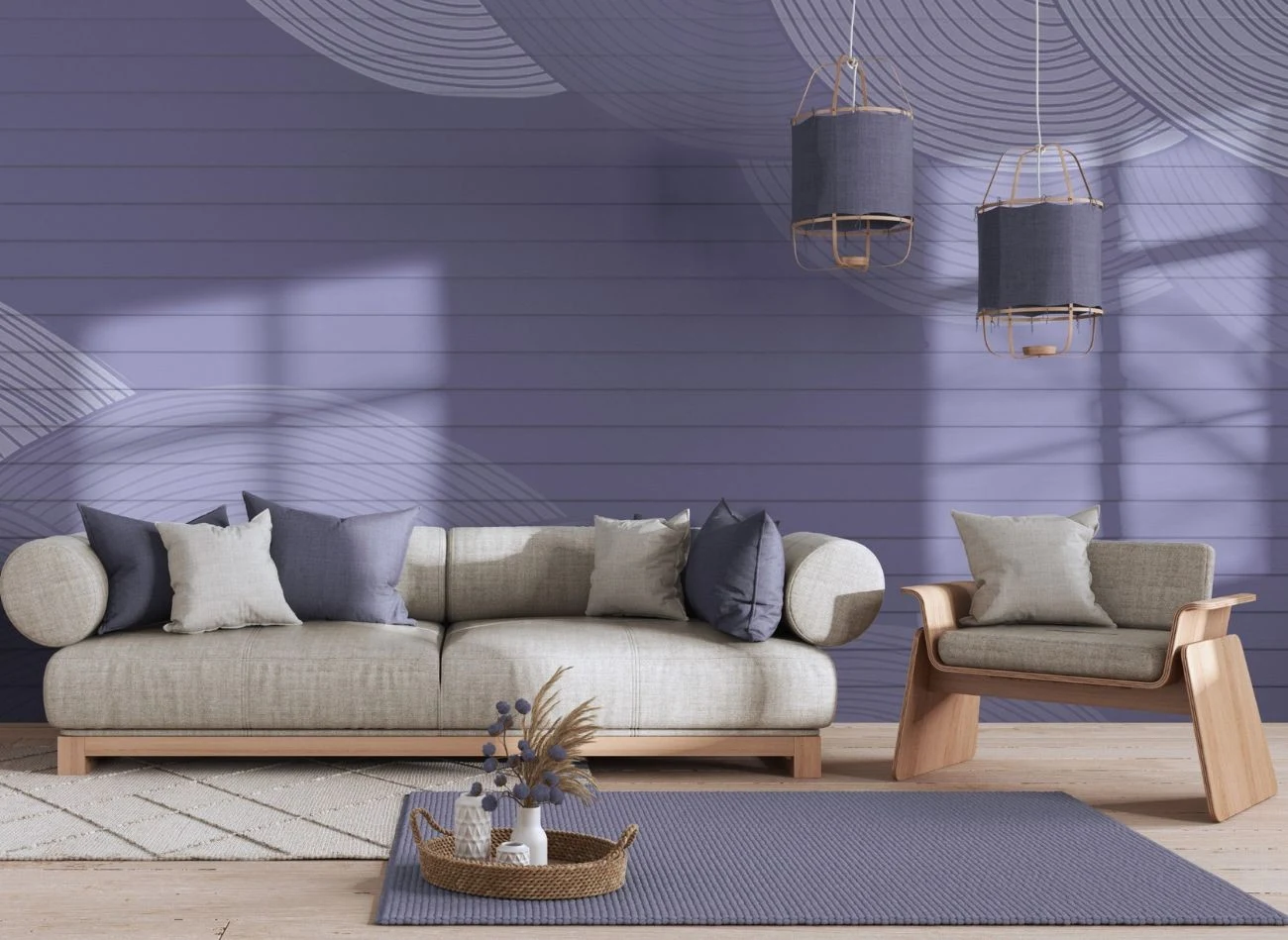 Salon w stylu japandi