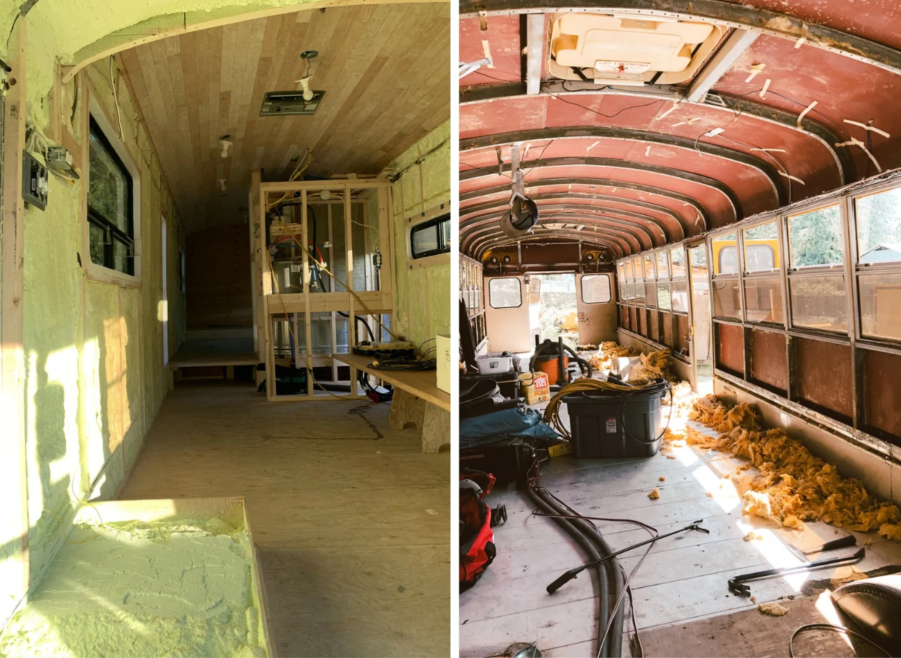 Emilie i Matt poświecili dużo czasu na przerobienie autobusu Fot