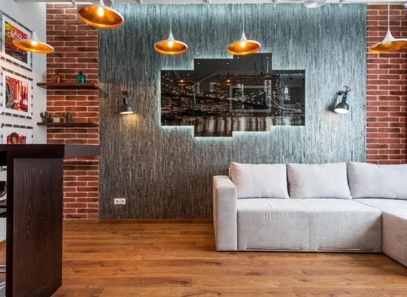 Salon w stylu loft to przede wszystkim duża, otwarta przestrzeń