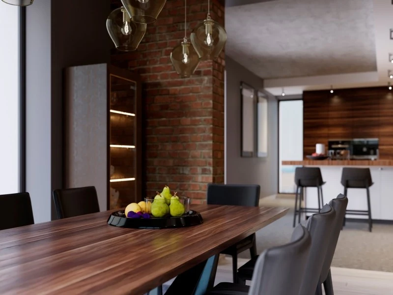 W loftowych przestrzeniach dominują szarość, biel, czerń oraz ceglana czerwień