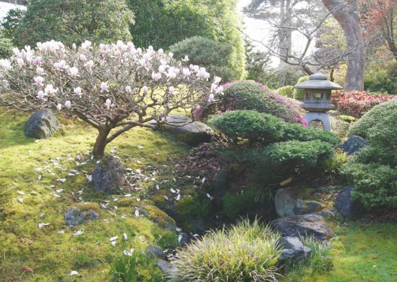 Kamienne latarnie symbolizują moc czterech żywiołów