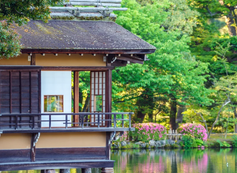 Ogród japoński, gdzie znajdziemy domek herbaciany, to Chaniwa