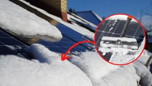 Usuwanie śniegu z instalacji fotowoltaicznej wymaga szczególnej staranności.