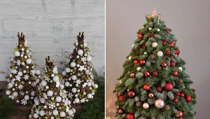 Choinka na pniu zajmuje o wiele mniej miejsca niż klasyczne drzewko. Fot.123RF.com/Autor:  decofleur