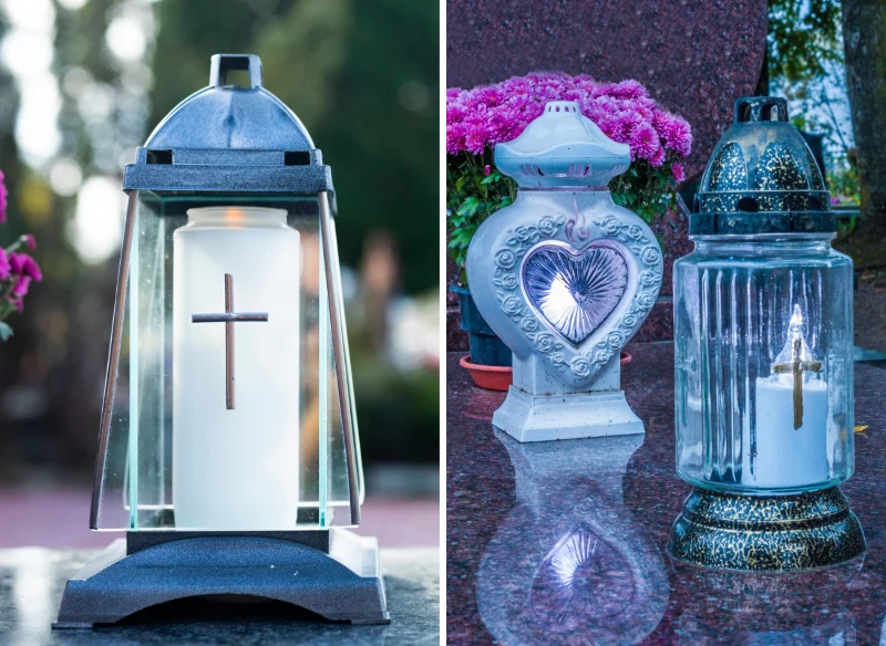 Szklany, prosty znicz zawsze będzie modny