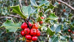 Zasadź ostrokrzewy wokół domu, jeśli chcesz, żeby przestrzeń wyglądała atrakcyjnie o każdej porze roku, nawet zimą.