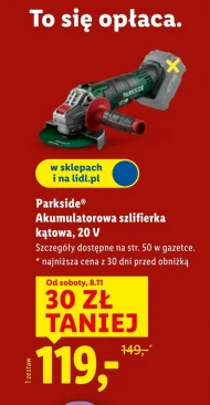 Szlifierka kątowa Parkside