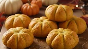 Jesienne bułeczki czosnkowe – w kształcie dyni zamknięte. Nie tylko na Halloween