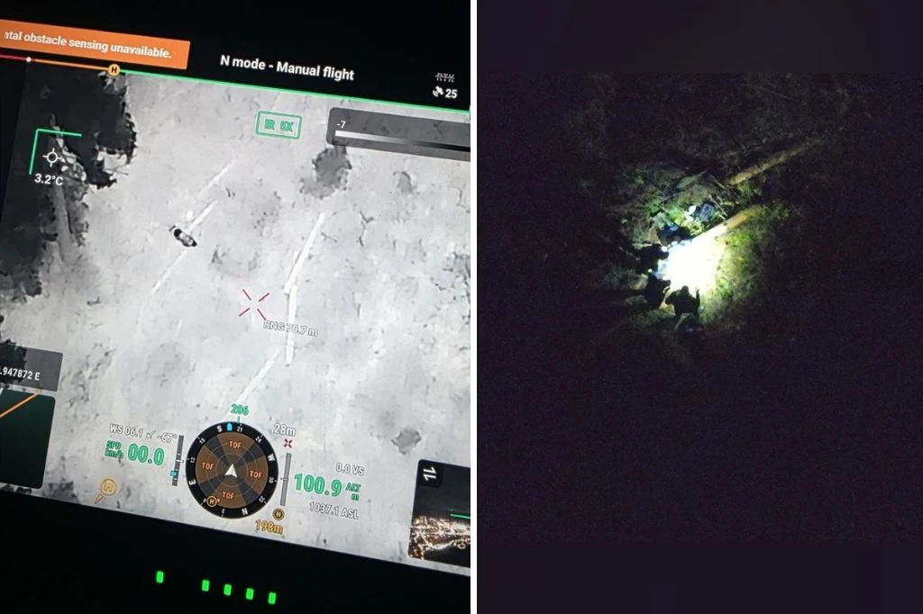 Grzybiarz został odnaleziony dzięki użyciu drona Grzybiarz został odnaleziony dzięki użyciu drona