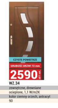 Drzwi zewnętrzne Orzech