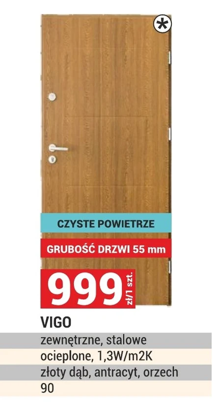 Drzwi zewnętrzne Orzech