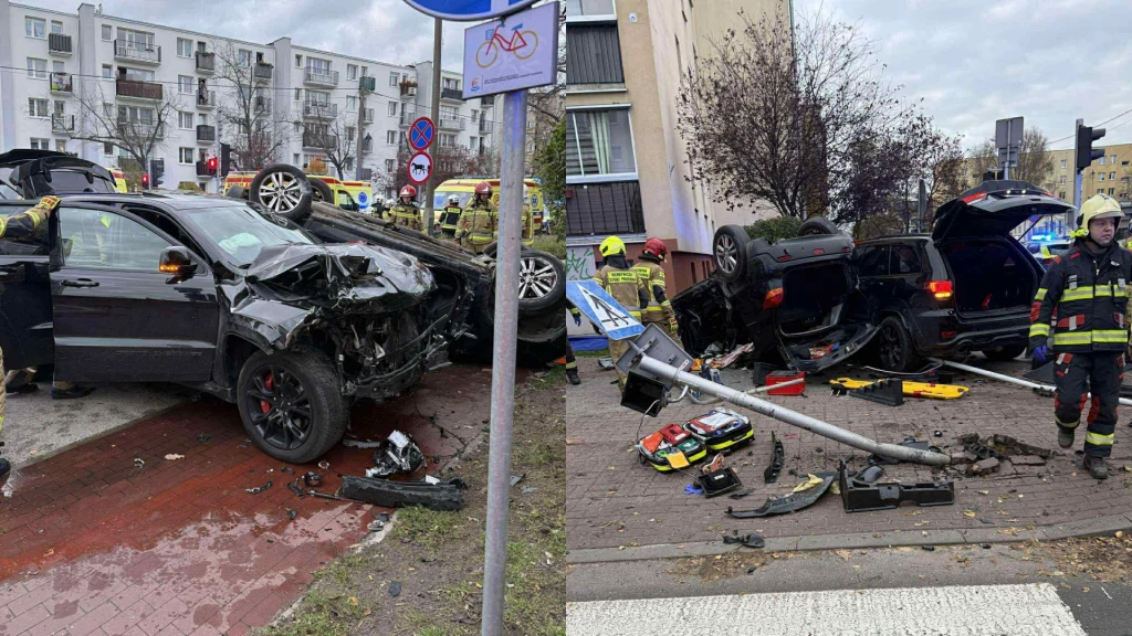 Wypadek na skrzyżowaniu al. Wojska Polskiego i ul. Kubusia Puchatka w Pruszkowie Wypadek na skrzyżowaniu al. Wojska Polskiego i ul. Kubusia Puchatka w Pruszkowie